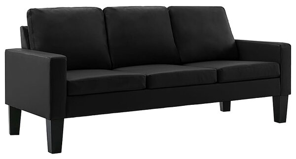 3-osobowa czarna sofa z ekoskóry - Zuria 3Q