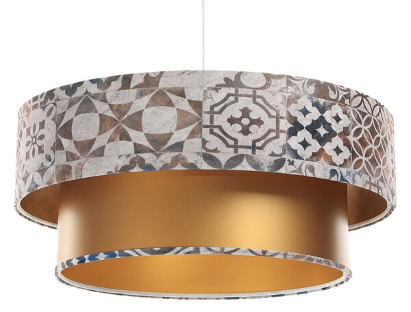 Złota lampa wisząca z welurowym abażurem - S433-Majra