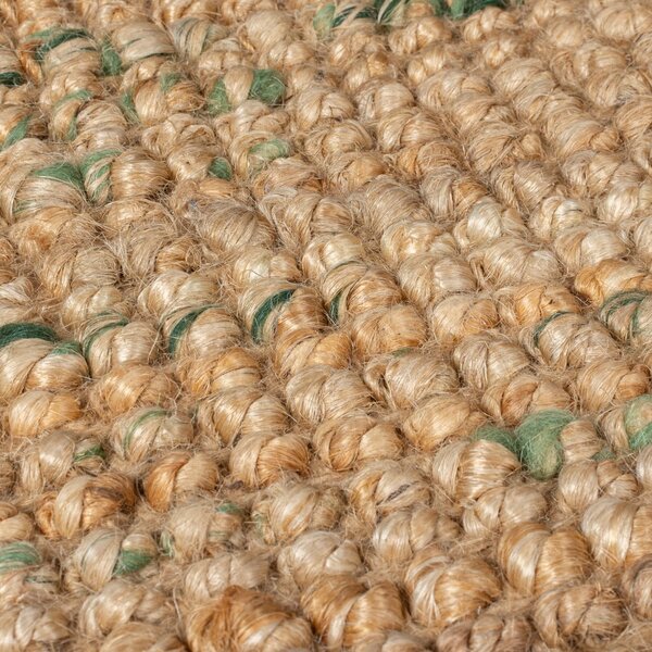 Zielono-naturalny dwustronny dywan z juty tkany ręcznie 120x170 cm Jute Boucle Green – Flair Rugs