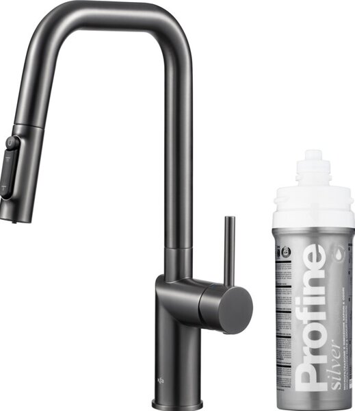 Bateria kuchenna stojÄ ca KFA ARMATURA Duero Pure Style z filtrem wody Szary metaliczny 6623-314-61
