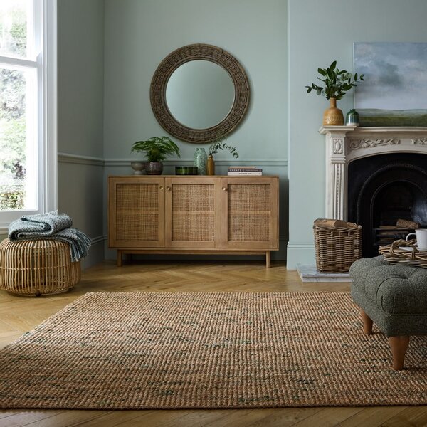 Zielono-naturalny dwustronny dywan z juty tkany ręcznie 120x170 cm Jute Boucle Green – Flair Rugs
