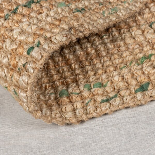 Zielono-naturalny dwustronny dywan z juty tkany ręcznie 120x170 cm Jute Boucle Green – Flair Rugs