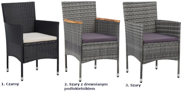 Zestaw czarnych krzeseł ogrodowych C2-T99