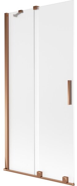 Mexen Velar parawan nawannowy 2-skrzydłowy rozsuwany 90 x 150 cm, szron, różowe złoto - 896-090-000-31-60