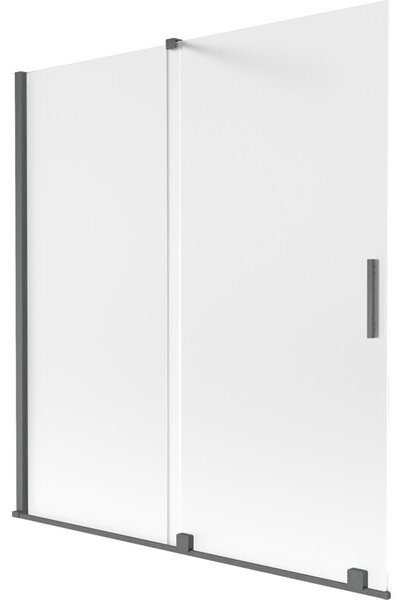 Mexen Velar parawan nawannowy 2-skrzydłowy rozsuwany 150 x 150 cm, szron, gun gray szczotkowany - 896-150-000-31-66