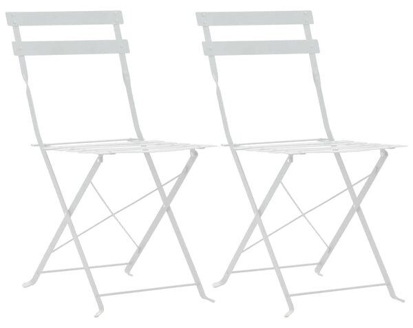 Zestaw białych metalowych mebli ogrodowych F2-R48