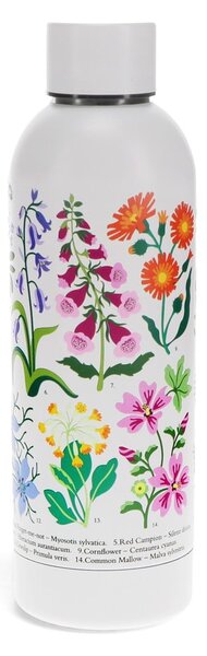 Biała butelka ze stali nierdzewnej 500 ml Wild Flowers – Rex London