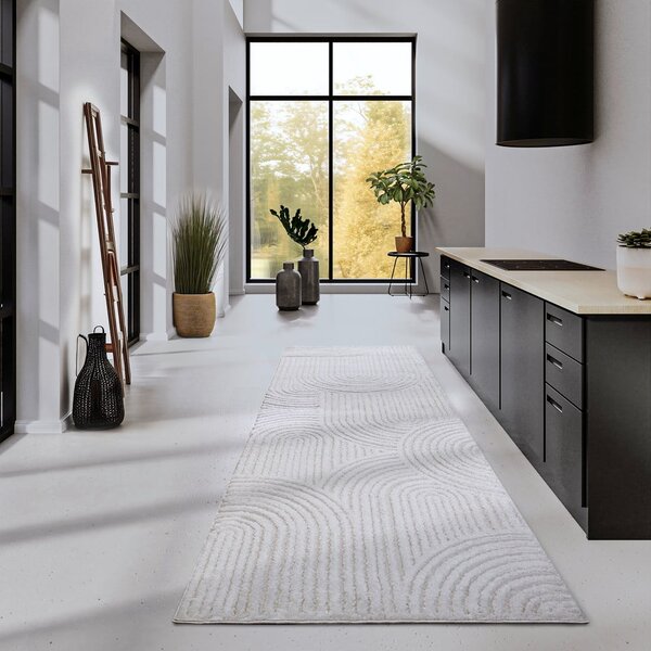 Kremowy chodnik 80x240 cm Chappe Cream White – Elle Decoration