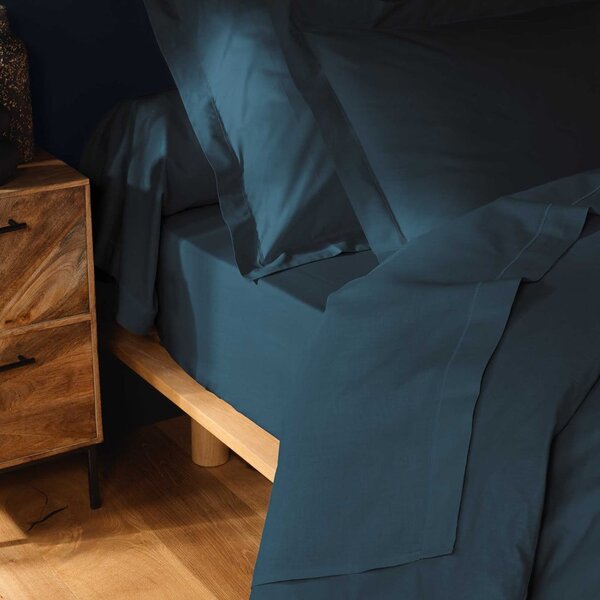 Niebieskie bawełniane prześcieradło 180x290 cm Lina – douceur d'intérieur