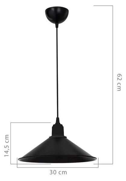 Czarna metalowa lampa sufitowa ø 30 cm – Squid Lighting