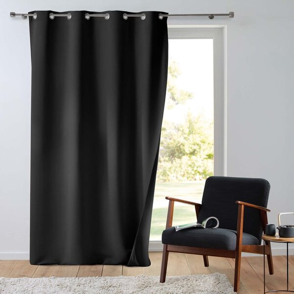 Czarna zasłona termiczna z mikrowłókna 135x260 cm Micropolar – douceur d'intérieur