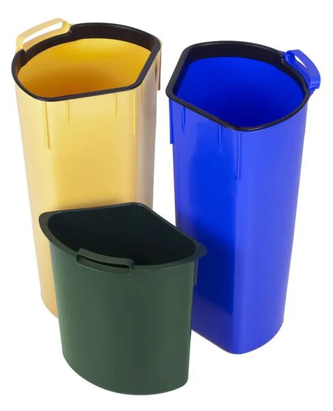 Plastikowy kosz na śmieci segregowane na pedał 17+17+6 l Trio – Curver