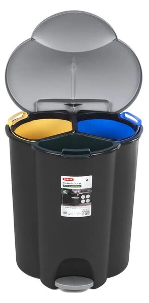 Plastikowy kosz na śmieci segregowane na pedał 17+17+6 l Trio – Curver