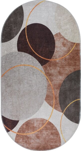 Brązowo-kremowy dywan odpowiedni do prania 60x100 cm Oval – Vitaus
