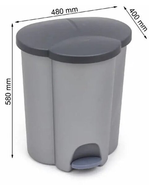 Plastikowy kosz na śmieci segregowane na pedał 17+17+6 l Trio – Curver