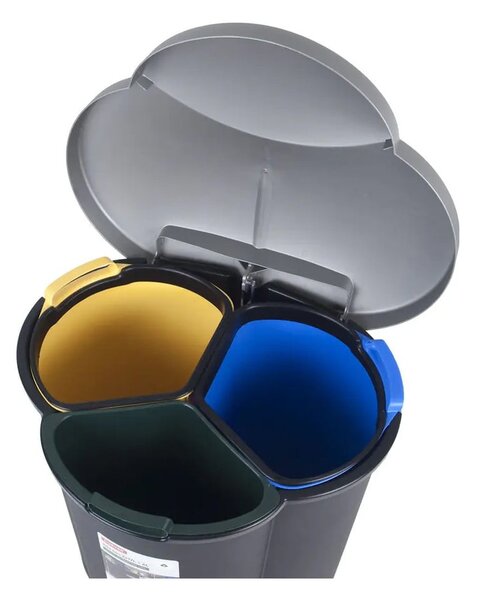 Plastikowy kosz na śmieci segregowane na pedał 17+17+6 l Trio – Curver