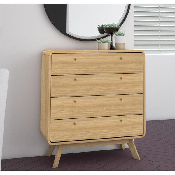 Wysoka komoda z drewna sosnowego w naturalnym kolorze 80x88 cm Cassie – Støraa