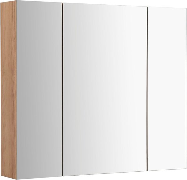 Trzydrzwiowa szafka łazienkowa z lustrem, 80 cm