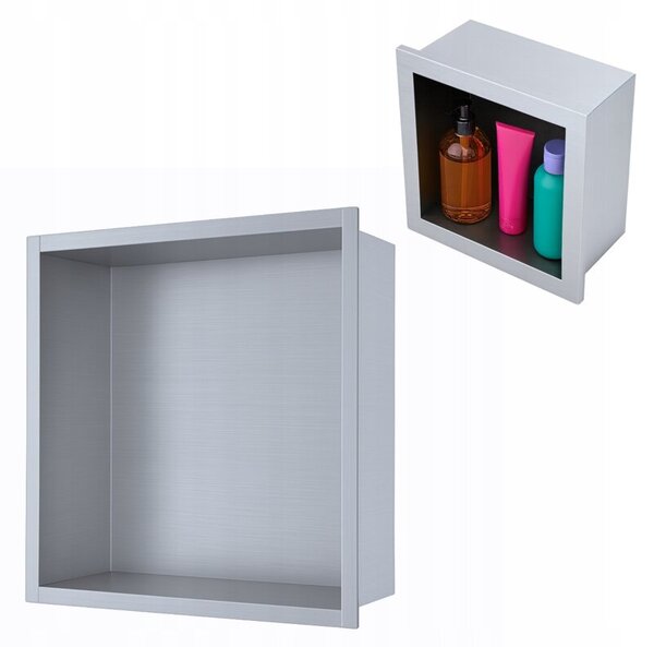Półka łazienkowa wnękowa Estiva FALEZA Silver 30x30x10 cm srebrna 1 szt