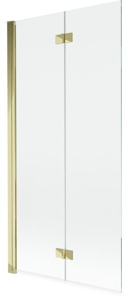 Mexen Mist parawan nawannowy 2-skrzydłowy lewy 90 x 150 cm, transparent, złoty - 8A9-090-002-50-00-L