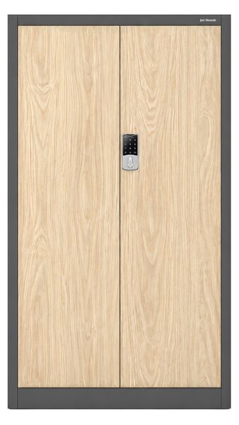 Szafa biurowa metalowa z zamkiem na szyfr antracytowa/dąb sonoma, 900x1850x400 mm: DANIEL Eco Design