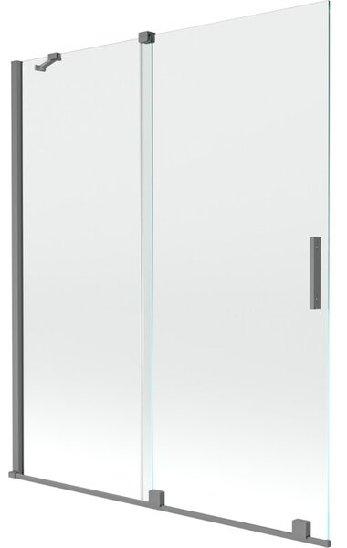 Mexen Velar parawan nawannowy 2-skrzydłowy rozsuwany 140 x 150 cm, transparent, gun metal - 896-140-000-01-95