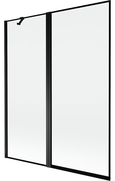 Mexen Mist parawan nawannowy 2-skrzydłowy lewy 140 x 150 cm, czarna ramka, czarny - 8A9-140-011-70-70-L