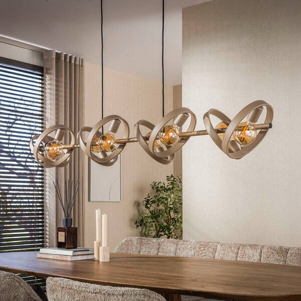 ZIJLSTRA Lampa wisząca Hover, możliwość ściemniania, kremowy / amber, salon / jadalnia, metal, skandynawski