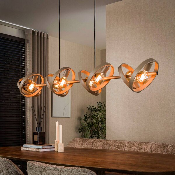 ZIJLSTRA Lampa wisząca Hover, możliwość ściemniania, kremowy / amber, salon / jadalnia, metal, skandynawski