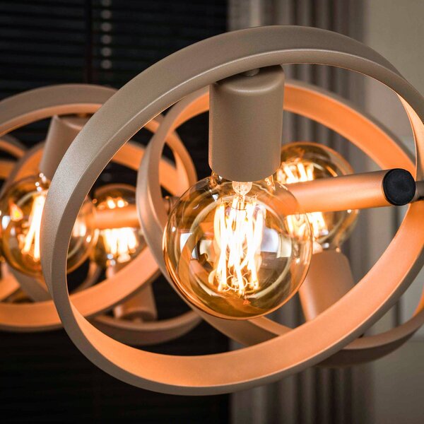 ZIJLSTRA Lampa wisząca Hover, możliwość ściemniania, kremowy / amber, salon / jadalnia, metal, skandynawski