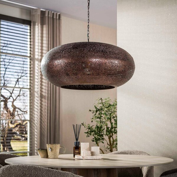 ZIJLSTRA Lampa wisząca Cielo, możliwość ściemniania, miedziany, salon / jadalnia, metal, antyczny