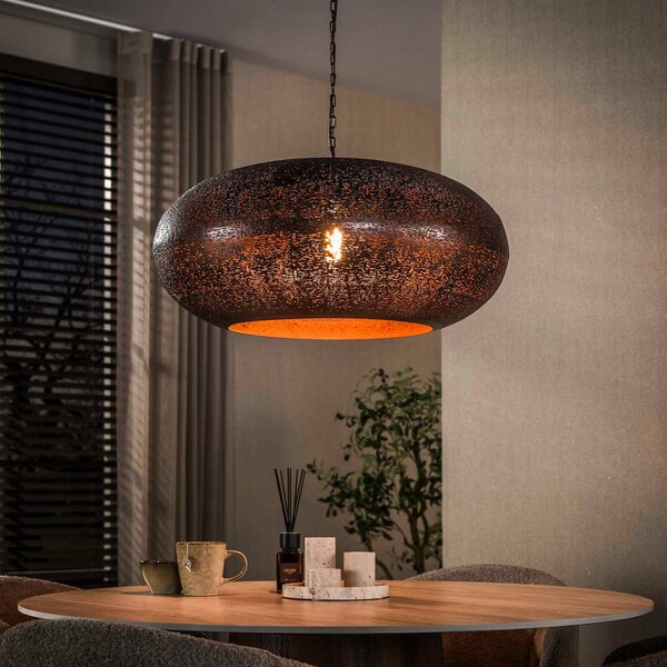 ZIJLSTRA Lampa wisząca Cielo, możliwość ściemniania, miedziany, salon / jadalnia, metal, antyczny