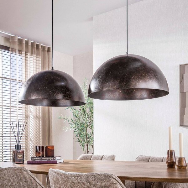 ZIJLSTRA Lampa wisząca Dome, możliwość ściemniania, brązowy / rdzawy, salon / jadalnia, metal, skandynawski