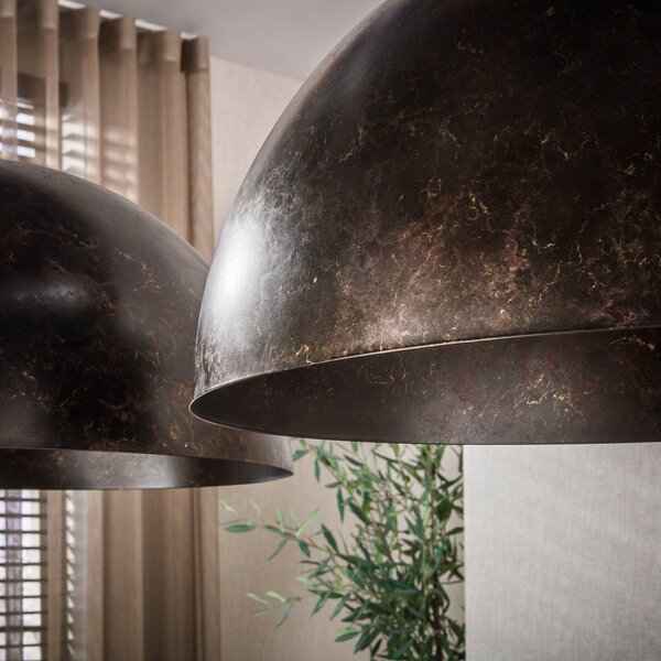 ZIJLSTRA Lampa wisząca Dome, możliwość ściemniania, brązowy / rdzawy, salon / jadalnia, metal, skandynawski