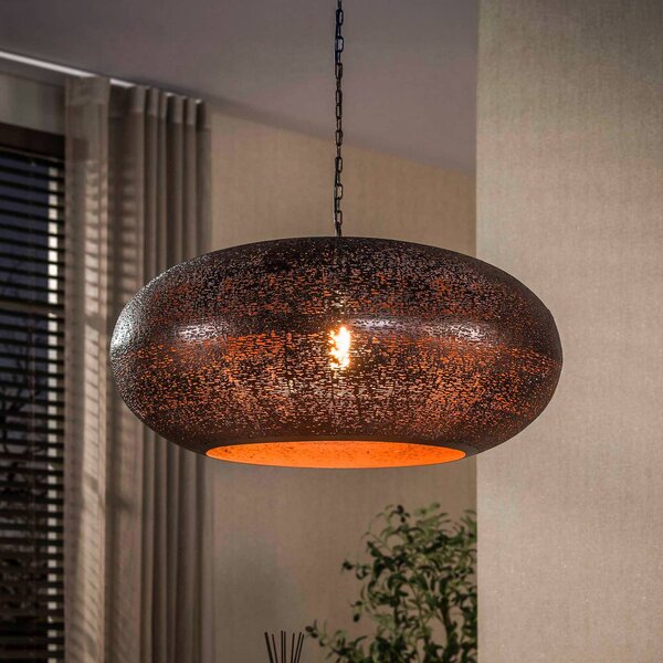ZIJLSTRA Lampa wisząca Cielo, możliwość ściemniania, miedziany, salon / jadalnia, metal, antyczny