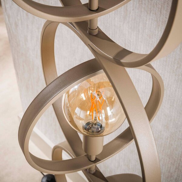 ZIJLSTRA Lampa stojąca Turn Around, kremowy / amber, salon / jadalnia, metal, skandynawski