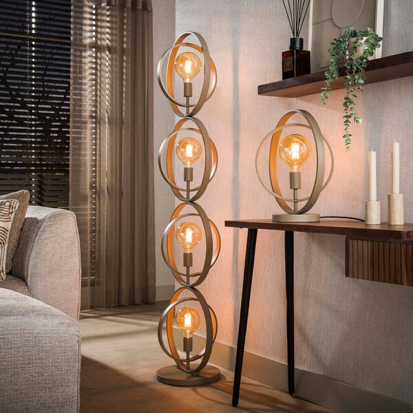 ZIJLSTRA Lampa stojąca Turn Around, kremowy / amber, salon / jadalnia, metal, skandynawski