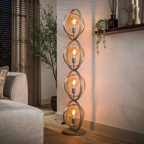 ZIJLSTRA Lampa stojąca Turn Around, kremowy / amber, salon / jadalnia, metal, skandynawski