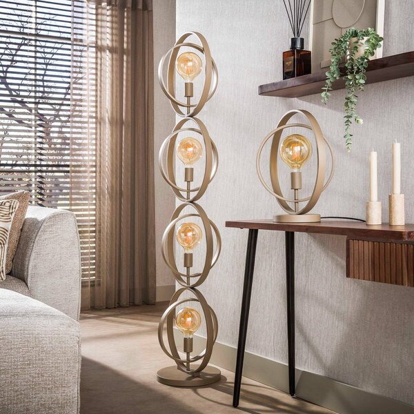 ZIJLSTRA Lampa stojąca Turn Around, kremowy / amber, salon / jadalnia, metal, skandynawski