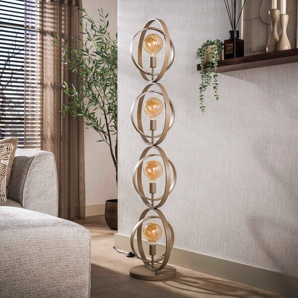 ZIJLSTRA Lampa stojąca Turn Around, kremowy / amber, salon / jadalnia, metal, skandynawski