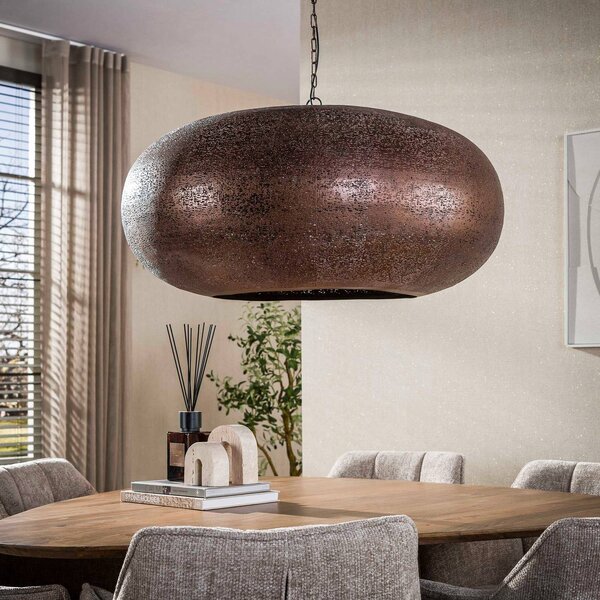 ZIJLSTRA Lampa wisząca Cielo, możliwość ściemniania, miedziany, salon / jadalnia, metal, antyczny
