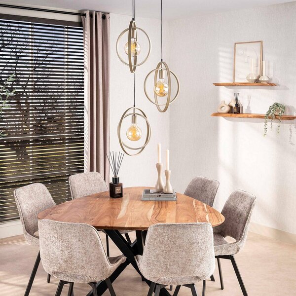 ZIJLSTRA Lampa wisząca Turn Around, możliwość ściemniania, kremowy / amber, salon / jadalnia, metal, skandynawski