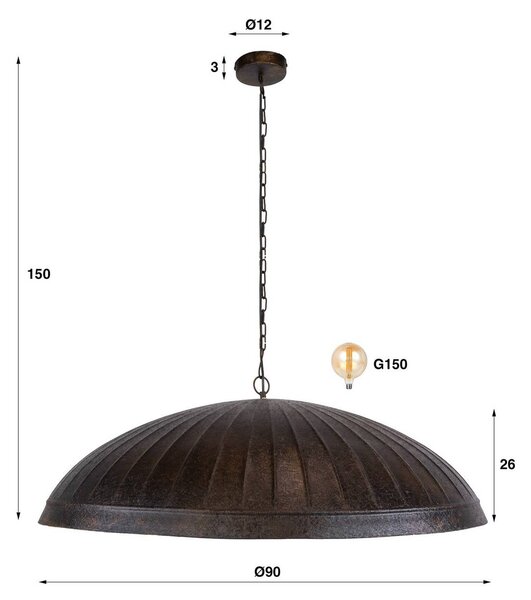 ZIJLSTRA Lampa wisząca Guard, możliwość ściemniania, brązowy / rdzawy, salon / jadalnia, metal, dworkowy / rustykalny
