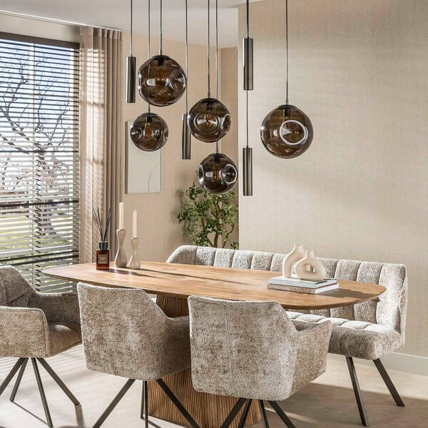 ZIJLSTRA Lampa wisząca szklana Stellar, możliwość ściemniania, brązowy / rdzawy, salon / jadalnia, szkło, skandynawski