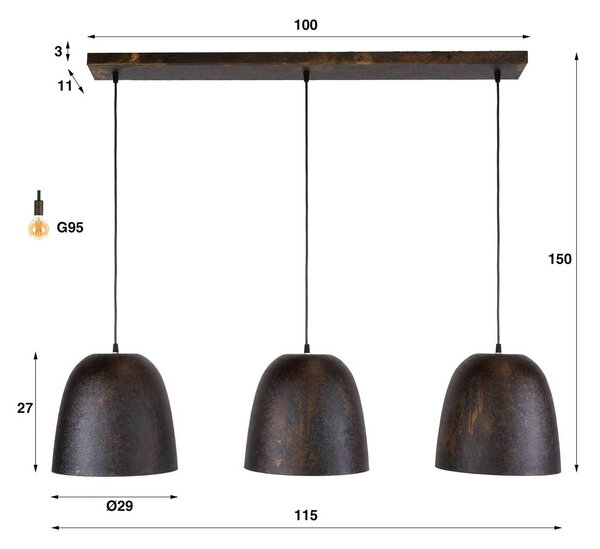 ZIJLSTRA Lampa wisząca Nova, możliwość ściemniania, czarny, salon / jadalnia, metal, skandynawski