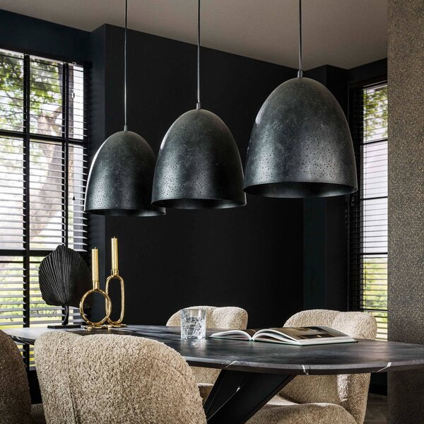 ZIJLSTRA Lampa wisząca Kosmos, możliwość ściemniania, czarny, salon / jadalnia, metal, dworkowy / rustykalny