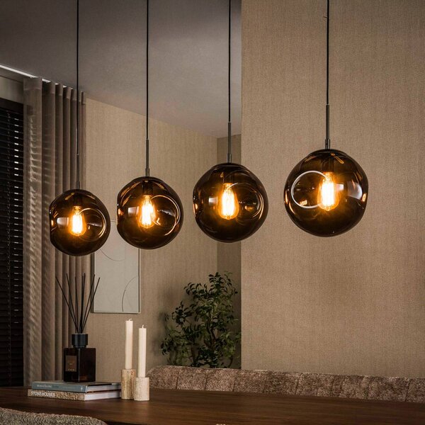 ZIJLSTRA Lampa wisząca szklana Stellar, możliwość ściemniania, brązowy / rdzawy, salon / jadalnia, szkło, skandynawski