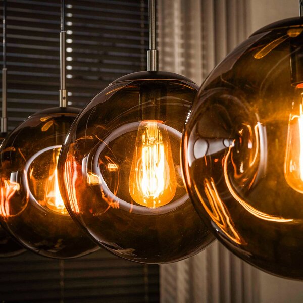 ZIJLSTRA Lampa wisząca szklana Stellar, możliwość ściemniania, brązowy / rdzawy, salon / jadalnia, szkło, skandynawski