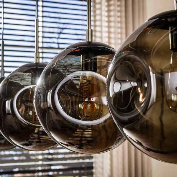 ZIJLSTRA Lampa wisząca szklana Stellar, możliwość ściemniania, brązowy / rdzawy, salon / jadalnia, szkło, skandynawski
