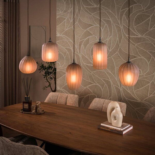 ZIJLSTRA Lampa wisząca szklana Altura, możliwość ściemniania, kremowy / amber, salon / jadalnia, szkło, skandynawski